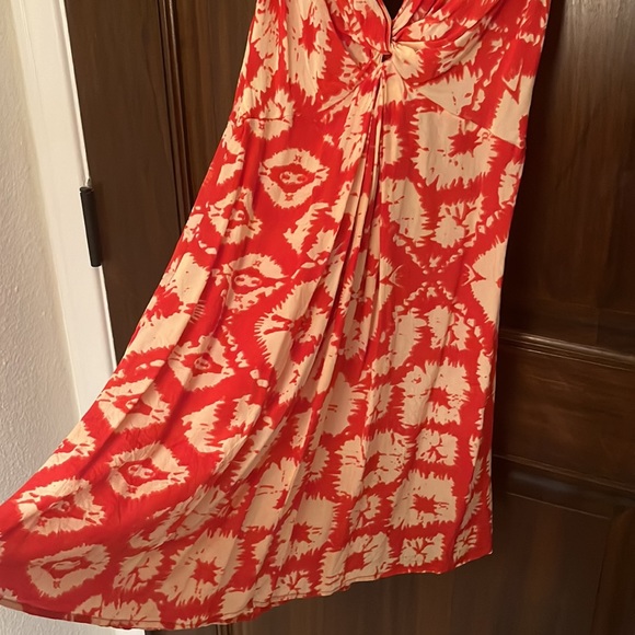 Christophe Sauvat 100% Silk Summer Dress. Deep V Front and Back. - Picture 2 of 3